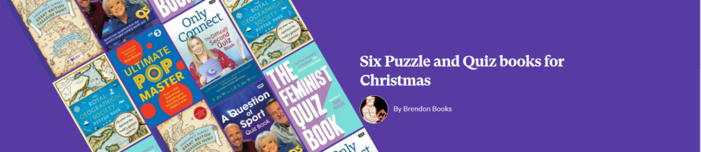 Six puzzle and quiz books for Christmas